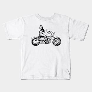 Bigfoot on Motorcycle Kids T-Shirt